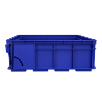 Robuste Kunststoff-Stapelbox mit Entnahmeklappe (40 x 30 x 14,7 cm) blau