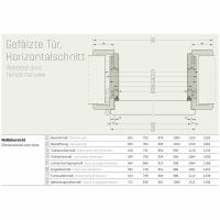 T30 Brandschutztür "Basic" Durat  985 x 1985 mm links mit Stahlzarge, Wandstärke 270 mm