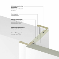 T30 Brandschutztür "Basic" Durat 1110 x 1985 mm links mit Stahlzarge, Wandstärke 145 mm