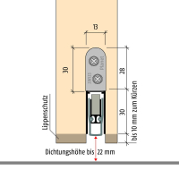 absenkbare Bodendichtung 710 x 15mm (kürzbar; feuerhemmend)