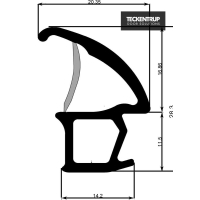 Zargendichtung Typ 1 für T30/T60/T90/T120 und Mehrzwecktüren, Länge 5000 mm