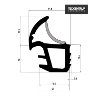 Zargendichtung Typ 6 für T30 | T90* und Mehrzwecktüren, Länge 7500 mm
