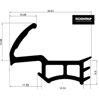 Zargendichtung Typ 3 für T30/ MZD HT8 waagerecht, Länge 1130 mm