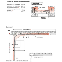 CarTeck Garagen Sectionaltor 3000x2000 mm Verkehrsweiß (RAL 9016) Woodgrain Mittelsicke