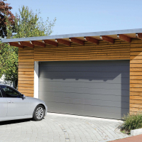 CarTeck Garagen Sectionaltor 3000x2250 mm Anthrazitgrau (RAL 7016) Woodgrain Mittelsicke