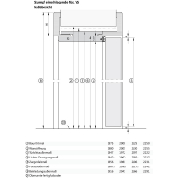flächenbündige Tür Durat Weißlack Dekor 709x2097 mm links Wandstärke 100 - 145 mm