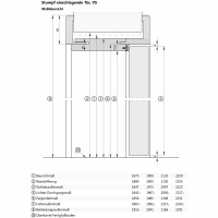 flächenbündige Tür Durat Weißlack Dekor 834x2097 mm links Wandstärke 146 - 215 mm