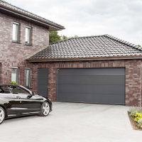 CarTeck Garagen Sectionaltor 5000x2125 mm Graualuminium (RAL 9007) Woodgrain Mittelsicke