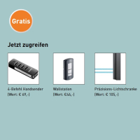 CarTeck Garagen Sectionaltor 5000x2125 mm Graualuminium (RAL 9007) Glatt ohne Sicke