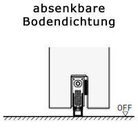 T30 Brandschutztür 875x2125 mm links rauchdicht durch absenkbare Bodendichtung
