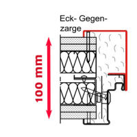Gegenzarge inkl. Obentürschließer MW 100 mm...