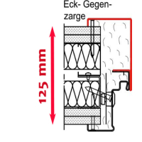 Gegenzarge inkl. Obentürschließer MW 125 mm...