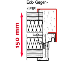 Gegenzarge inkl. Obentürschließer MW 150 mm...