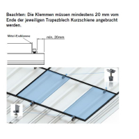 Q.MOUNT Trapezblech Kurzschiene 100 mm horizontale Befestigung