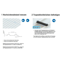 Q.MOUNT Trapezblechbrücke Plus 400 mm für Aufständerung (inkl. 4 Schrauben)