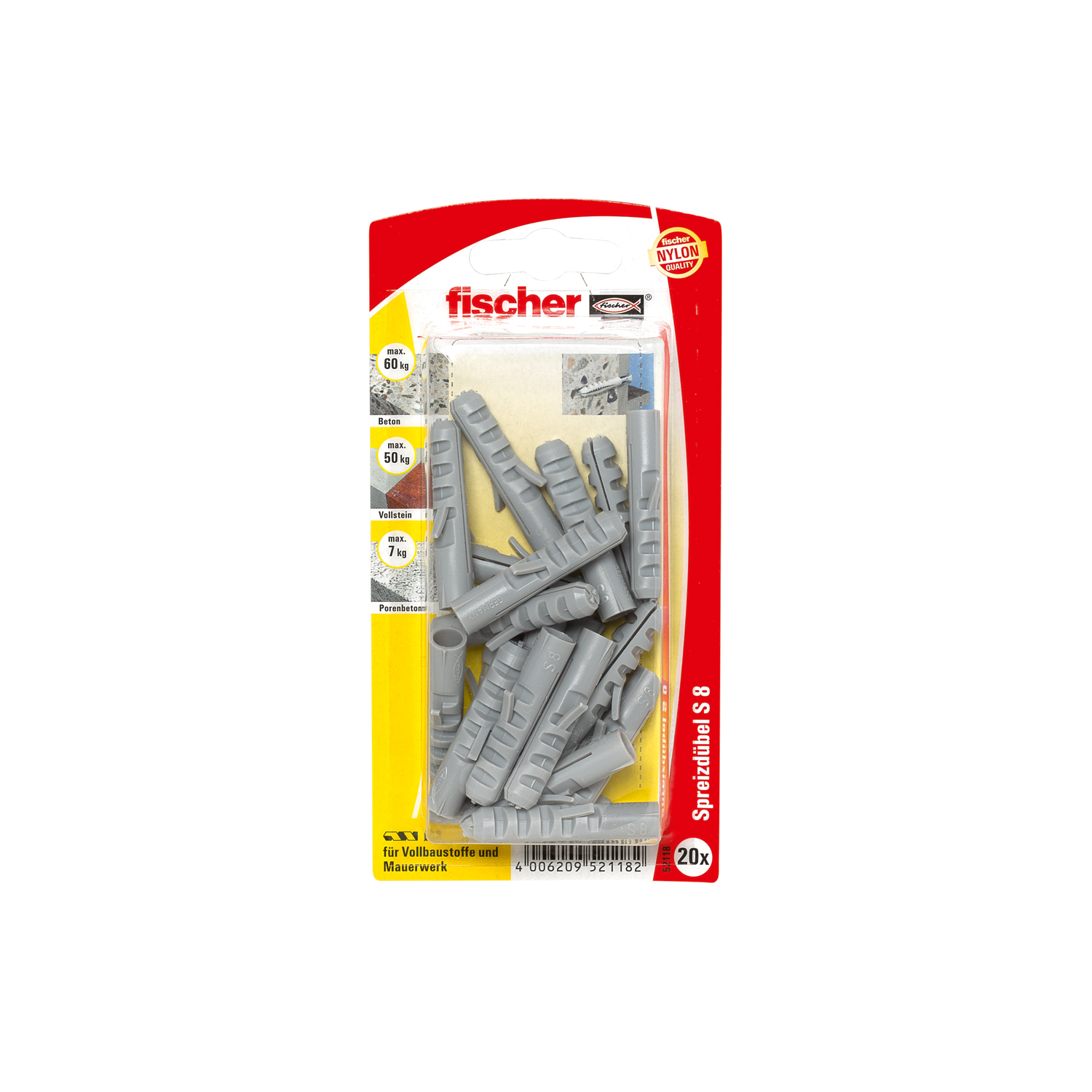 fischer Dübel S 8 (20 St.)