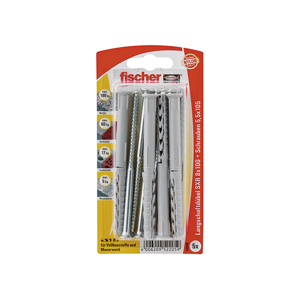 fischer Langschaftdübel SXR 8 x 100 Z Senkkopfschraube (PZ) (5 St.)