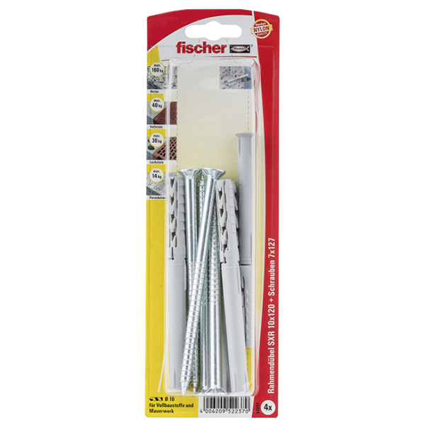 fischer Langschaftdübel SXR 10 x 120 T Senkkopfschraube (4 St.)