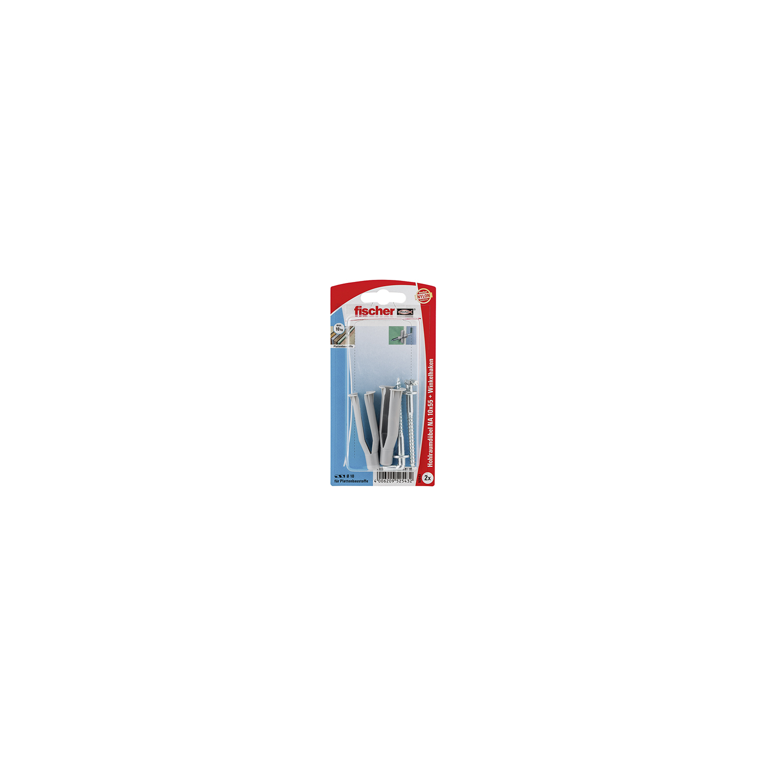 fischer Hohlraumdübel NA 10x55 WH mit Winkelhaken (2...