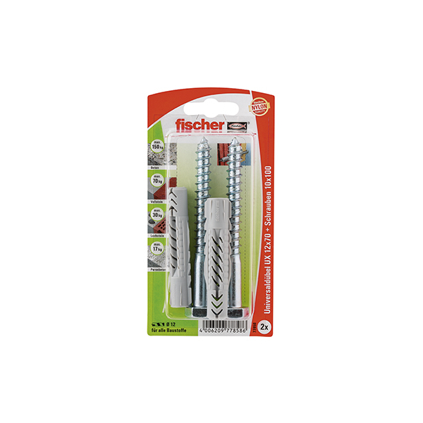fischer Universaldübel UX 12 x 70 S mit Schraube (2 St.)