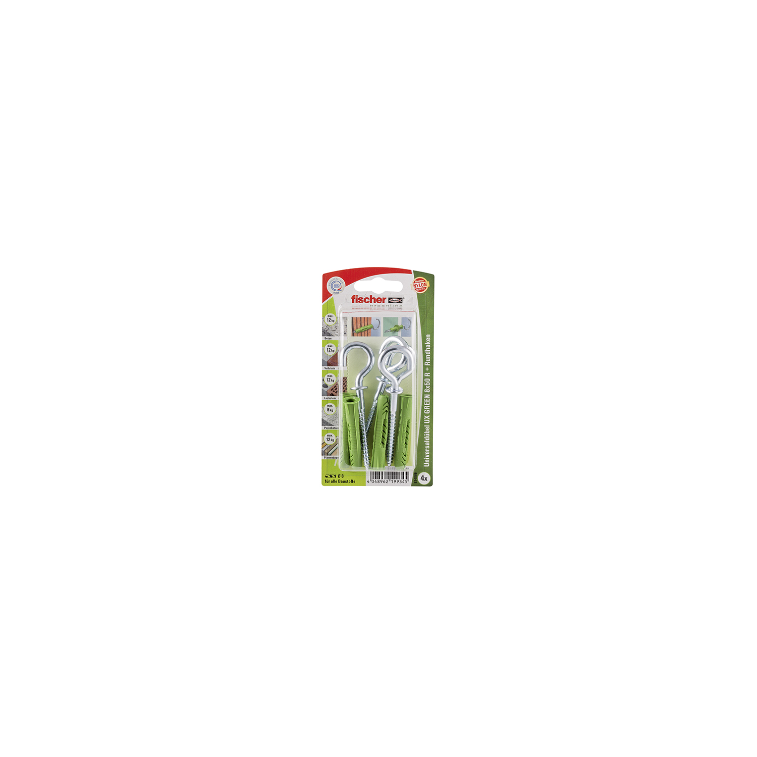 fischer Universaldübel UX GREEN 8 x 50 R RH mit Rand...