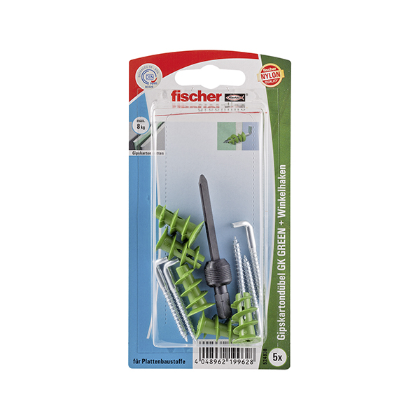 fischer Gipskartondübel GK GREEN WH mit Winkelhaken (5 St.)